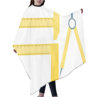 Personality  Drawing Compasses With Ruler Hair Cutting Cape