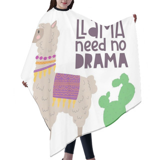 Personality  Lama Lettering Poster Hair Cutting Cape