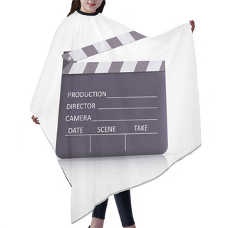 Personality  Clapper Board On White Background Hair Cutting Cape