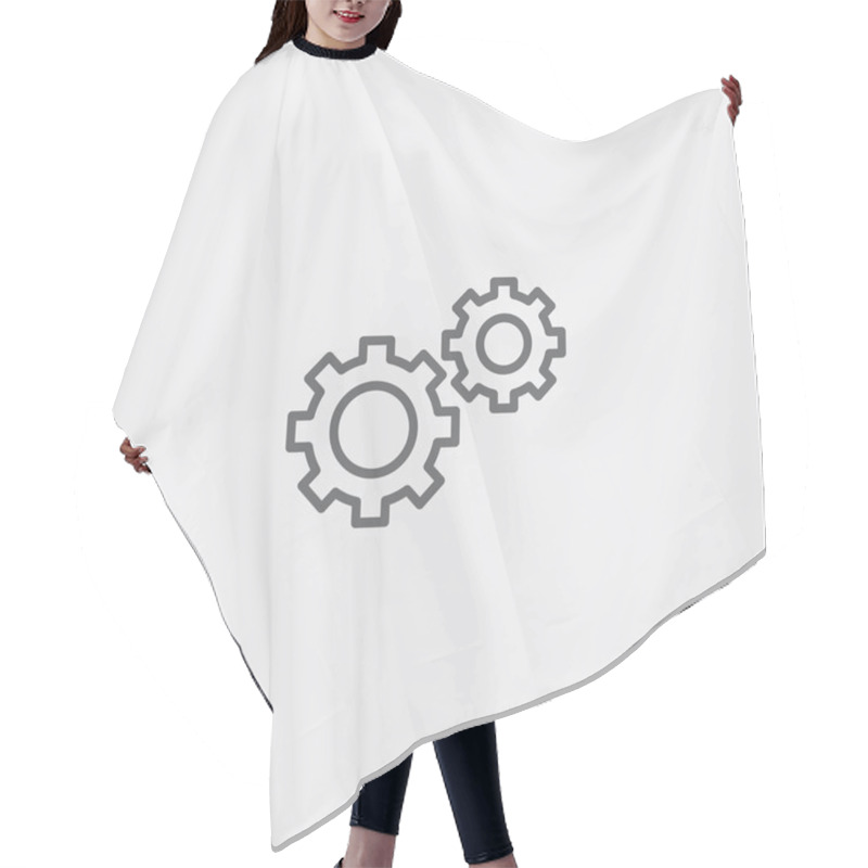 Personality  gear setting icon hair cutting cape