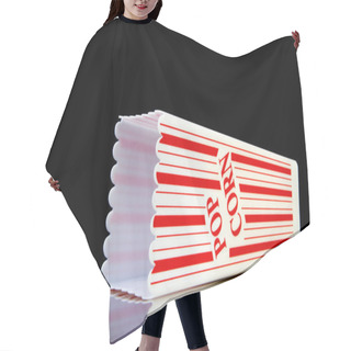Personality  Pop Corn Container On Black Hair Cutting Cape