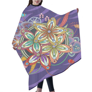 Personality  Lovely Floral Coloring Page Hair Cutting Cape