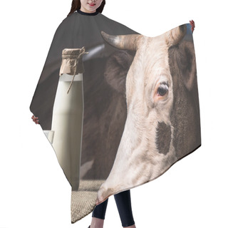 Personality  Cow And Milk In Glass Hair Cutting Cape