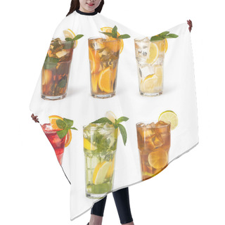 Personality  Glasses Of Fruit Drinks With Ice Cubes Hair Cutting Cape