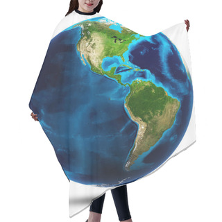 Personality  Planet Earth White Isolated Hair Cutting Cape