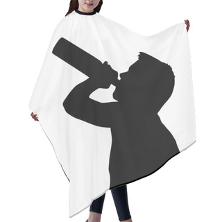 Personality  Teen Boy Silhouette Drinking Alcohol From Bottle    Hair Cutting Cape