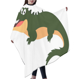 Personality  Crocodille, Illustration, Vector On White Background. Hair Cutting Cape
