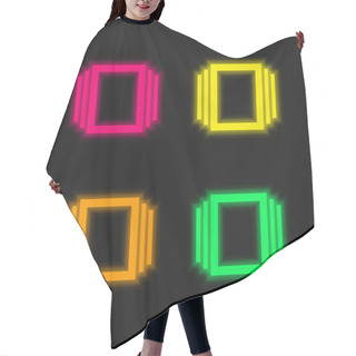 Personality  Albums Four Color Glowing Neon Vector Icon Hair Cutting Cape