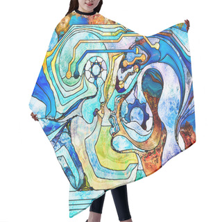 Personality  Virtual Color Division Hair Cutting Cape