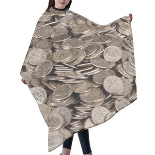 Personality  Pile Of Silver Dime Coins Hair Cutting Cape