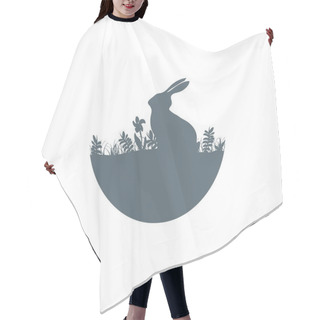 Personality  Easter Illustration With Habbit Silhouette Icon Hair Cutting Cape
