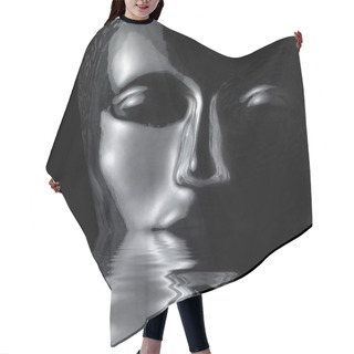 Personality  Sinking Glass Head Hair Cutting Cape
