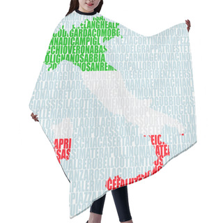 Personality  Map Famous Places Of Italy, Italian Flag Hair Cutting Cape
