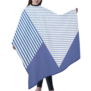 Personality  Top View Of Abstract Blue Composition With Stripes And Dots For Background Hair Cutting Cape