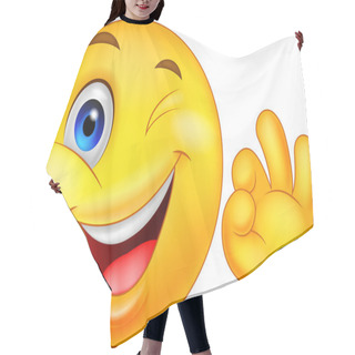 Personality  Smiley Emoticon With Ok Sign Hair Cutting Cape