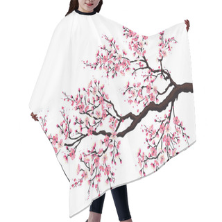Personality  Branch Of A Blossoming Cherry Hair Cutting Cape