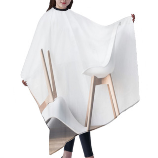 Personality  Chairs On Wooden Tabletop Hair Cutting Cape