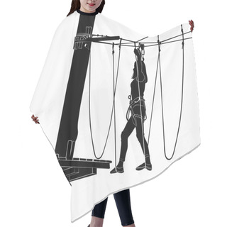 Personality  Black Silhouette Woman In Adventure Park Hair Cutting Cape