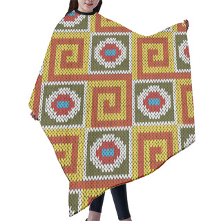 Personality  Seamless Knitting Geometrical Colourful Pattern Hair Cutting Cape