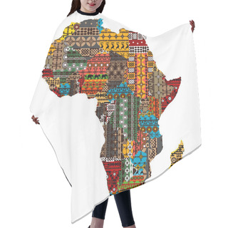 Personality  Africa Map With Countries Made Of Ethnic Textures Hair Cutting Cape