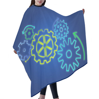 Personality  View Of Cogwheel Interface Setting Displayed On An Interface With Different Colors - Technology Concept Hair Cutting Cape