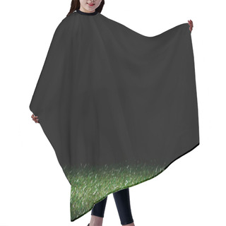 Personality  Lawn With Green Grass On Black, Floral Background Hair Cutting Cape