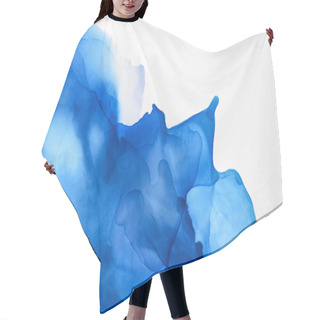 Personality  Blue Splashes Of Alcohol Ink On White As Abstract Background Hair Cutting Cape