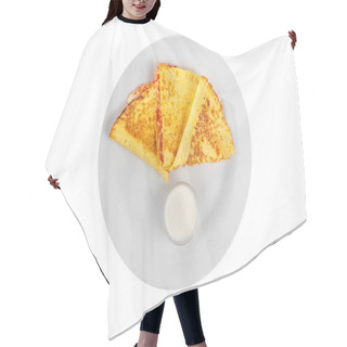 Personality  Quesadilla With Chicken And Tomatoes Isolated White Hair Cutting Cape