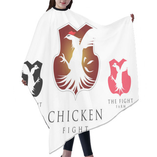 Personality  Chicken Fight Logo Hair Cutting Cape