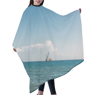 Personality  Ships In Blue Mediterranean Sea Against Blue Sky With Clouds  Hair Cutting Cape