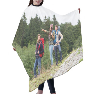 Personality  Friends Or Travelers With Backpacks Hiking Hair Cutting Cape