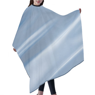 Personality  Blue Shiny Satin Fabric Background Hair Cutting Cape