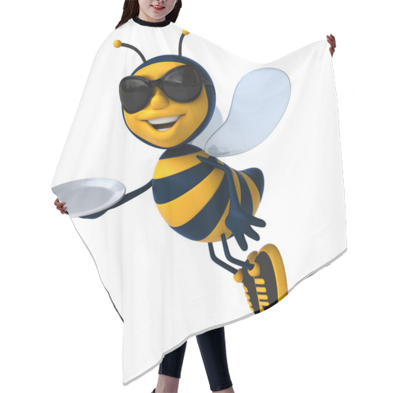 Personality   Bee Holding Plate  Hair Cutting Cape