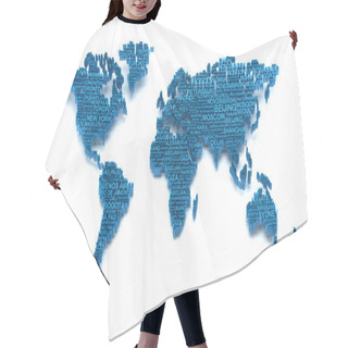 Personality  World Map Formed By Words Hair Cutting Cape