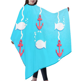 Personality  White Fish In Blue Water Hair Cutting Cape
