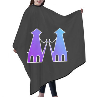 Personality  Antioquia Bridge Silhouette, Monument Of Colombia Country Blue Gradient Vector Icon Hair Cutting Cape