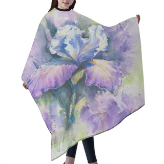 Personality  Iris Watercolor Painted Hair Cutting Cape