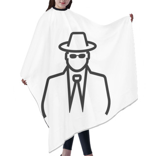 Personality  Spy Vector Linear Icon. Hair Cutting Cape