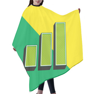 Personality  Bars Green And Yellow Modern 3d Vector Icon Logo Hair Cutting Cape