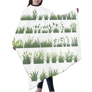 Personality  Field Vegetation Vector Set Isolated On White Hair Cutting Cape
