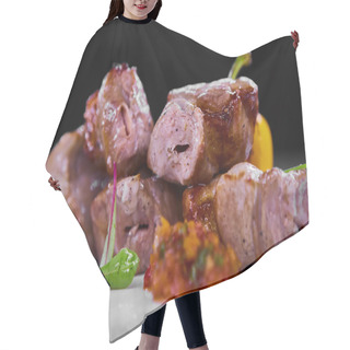 Personality  Fresh Portion Of Shish Kebab On Plate Hair Cutting Cape