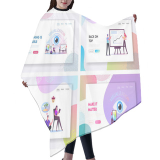 Personality  Target Visualization For Wishes Come True Landing Page Template Set. Characters Behavior Follow Your Dreams, Future Hair Cutting Cape