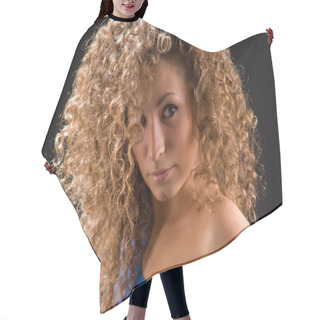Personality  Portrait Of A Girl With Curly Hair Hair Cutting Cape