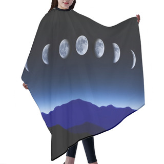 Personality  Moon Lunar Cycle In Night Sky, Time-lapse Concept Hair Cutting Cape