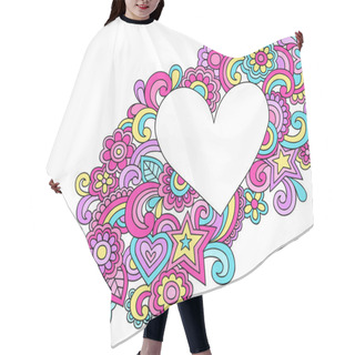 Personality  Love Heart Frame Psychedelic Groovy Notebook Doodles Vector Picture Frame Hair Cutting Cape