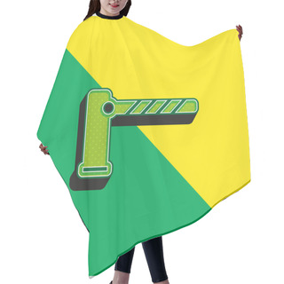 Personality  Barrier Green And Yellow Modern 3d Vector Icon Logo Hair Cutting Cape