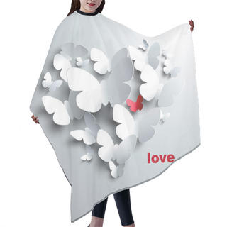 Personality  Valentine's Heart Of Butterflies Hair Cutting Cape