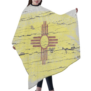 Personality  Flag Of US State Of New Mexico On Grunge Wooden Texture Precise Hair Cutting Cape