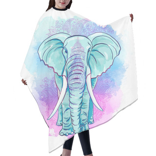 Personality  Indian Elephant On The Watercolor Blot Hair Cutting Cape