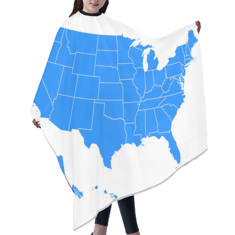 Personality  Accurate Map Of USA Hair Cutting Cape